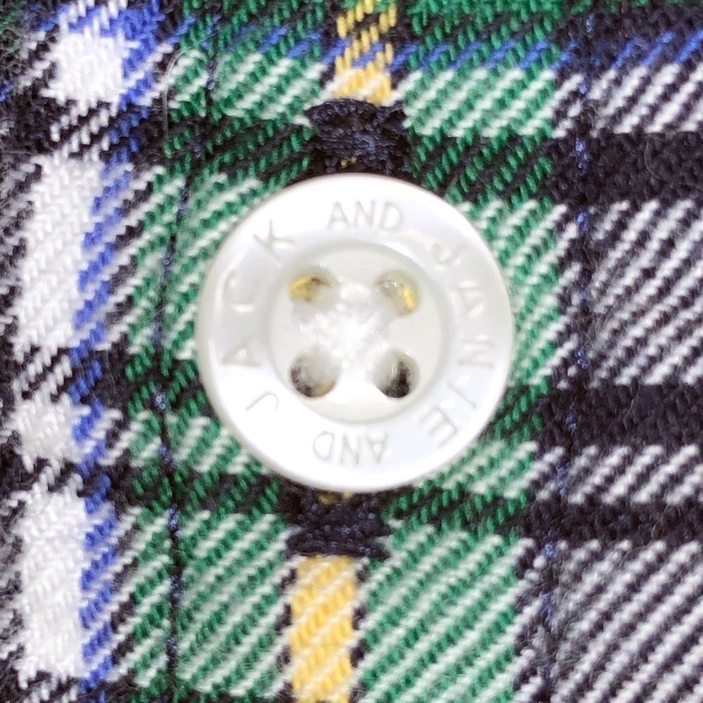 Janie and Jack Green and Blue Plaid Long Sleeve Button Down Shirt Size 6-12 M - Picture 5 of 10